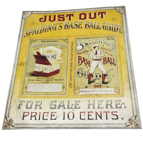 vintage metal sign 1993 NY Historical Society Spalding base ball guide READ - Picture 1 of 9